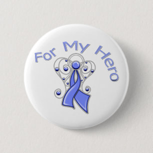 Voor mijn Hero Angel Ribbon Stomach Cancer Ronde Button 5,7 Cm