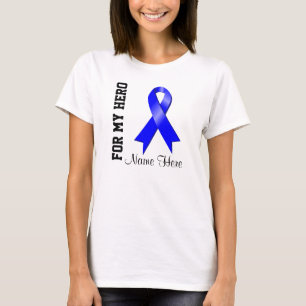 Voor mijn Hero Blue Awareness Ribbon T-shirt