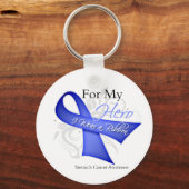 Voor mijn Hero Draag ik een lintbaarmoederkanker Sleutelhanger (Voorkant)