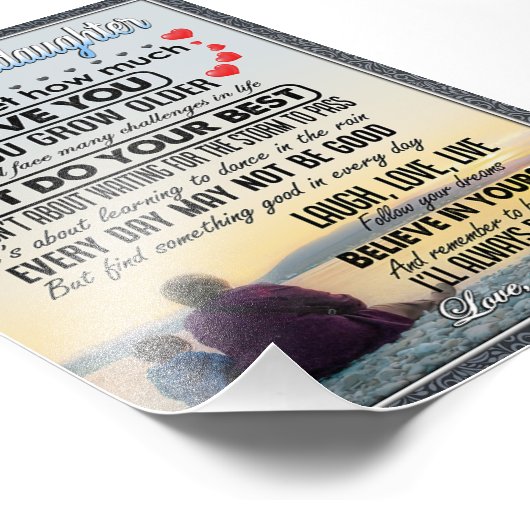 Voor mijn kleindochter, Baby Girl Birthday Gift Id Foto Afdruk (Hoek)