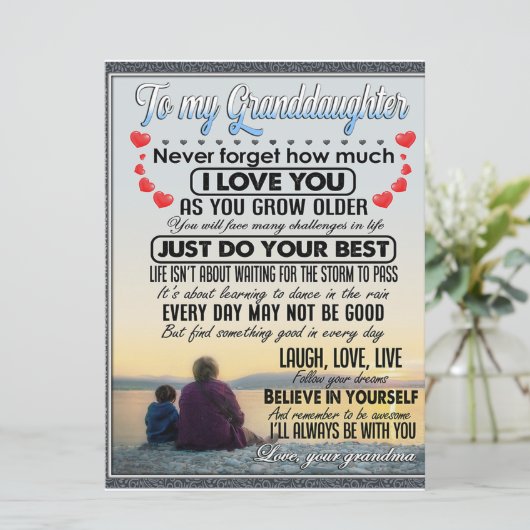 Voor mijn kleindochter, Baby Girl Birthday Gift Id Menu (Staand voorkant)