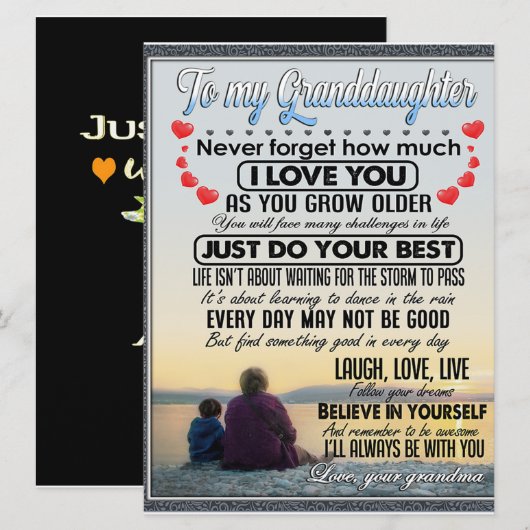 Voor mijn kleindochter, Baby Girl Birthday Gift Id Menu (Voorkant / Achterkant)