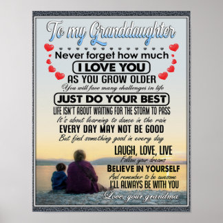 Voor mijn kleindochter, Baby Girl Birthday Gift Id Poster