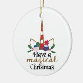 Voor mijn kleindochter Magical Unicorn Kerstmis Keramisch Ornament (Links)