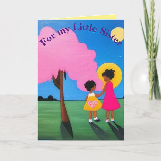 Voor mijn kleine zus bedankkaart (Voorkant)