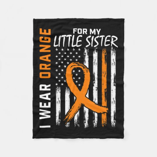 Voor mijn kleine zusje leukemie Kanker Bewustzijn  Fleece Deken (Voorkant)