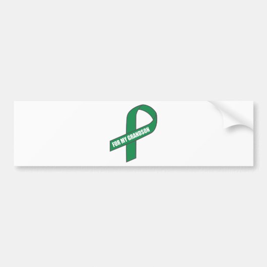 Voor mijn kleinzoon (groen lint) bumpersticker (Voorkant)