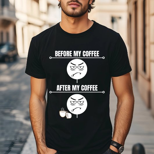 "Voor mijn koffie" Grappig koffie T-shirt