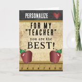 Voor mijn leraar ben je de beste kaart (Voorkant)