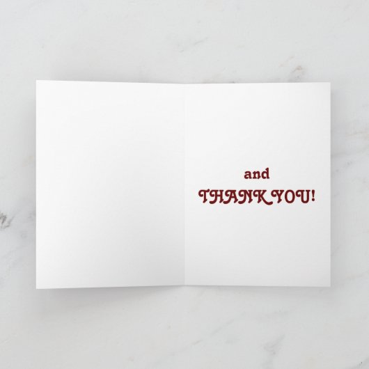 VOOR MIJN LERER/DANK U EN MERRY CHRISTMAS BEDANKKAART (Binnen)