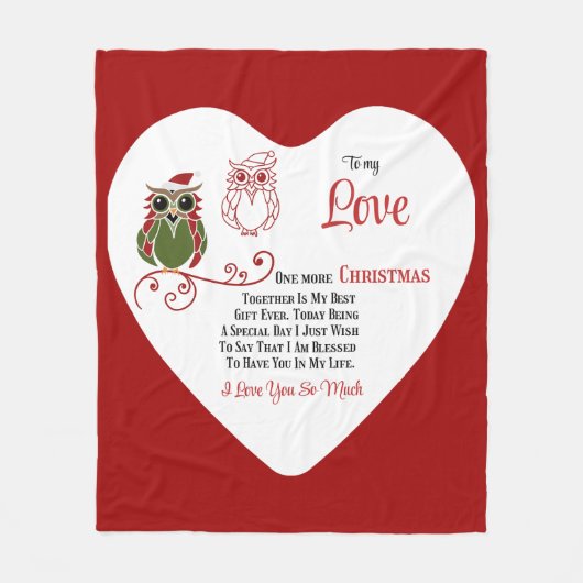Voor mijn lief nog een Kerstmis samen  Fleece Deken (Voorkant)