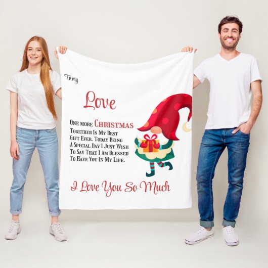 Voor mijn lief nog een Kerstmis samen  Fleece Deken (In situ)