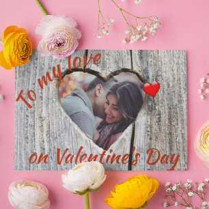 Voor mijn liefde aangepaste fototemplate Valentijn Kaart