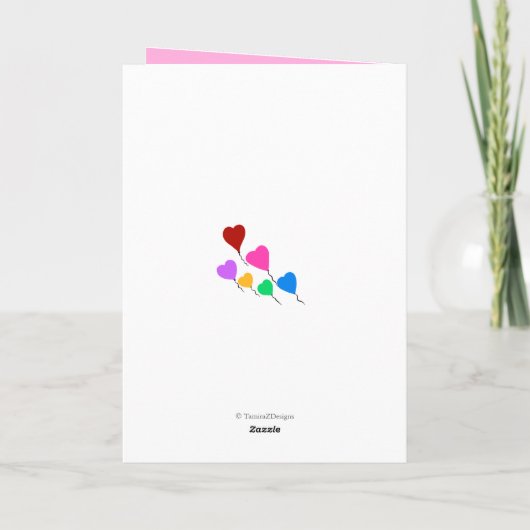 Voor mijn liefde Valentijnsdag harten rood roze Feestdagen Kaart (Achterkant)