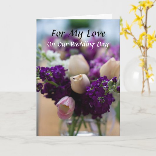 Voor mijn liefdespre-Wedding Kaart (Gele Bloem)