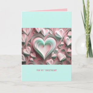 Voor mijn liefje Custom Text Paper Hearts 5x7 Kaart