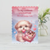 Voor mijn lieve Valentijn Puppy Liefde Feestdagenkaart (Staand voorkant)