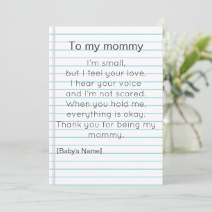 Voor mijn mammie voor de eerste Moederdag geperson Kaart