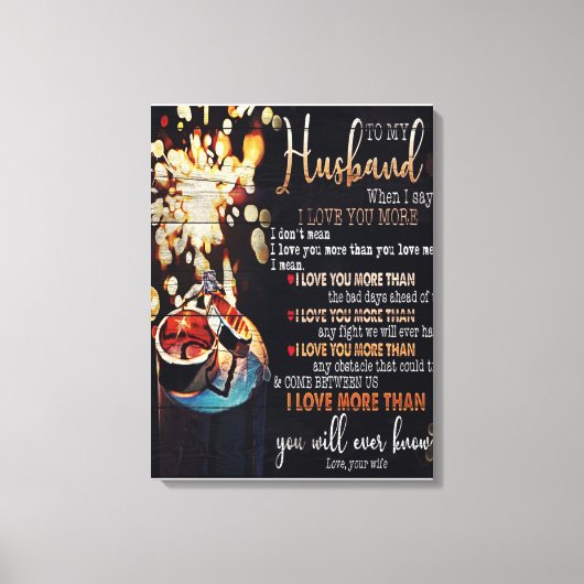 Voor mijn man Decor, schat Love Letter in Canvas Afdruk (Voorkant)