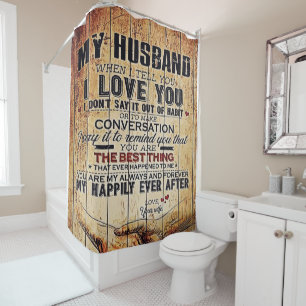 Voor mijn man Decor, schat Love Letter in Douchegordijn