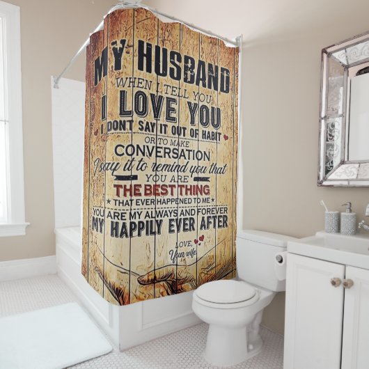 Voor mijn man Decor, schat Love Letter in Douchegordijn (In situ)