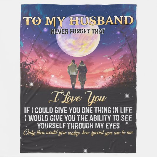 Voor mijn man hou ik van jou fleece deken (Voorkant)