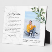 Voor mijn moeder | Aandenken groen herdenkingsfoto Fotoplaat (Zijkant)