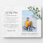 Voor mijn moeder | Aandenken met groen herdenkings Fotoplaat (Voorkant)