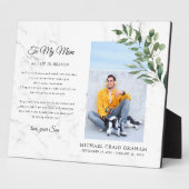 Voor mijn moeder | Aandenken met groen herdenkings Fotoplaat (Zijkant)