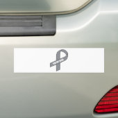 Voor mijn moeder (grijs / zilveren lint) bumpersticker (Op auto)