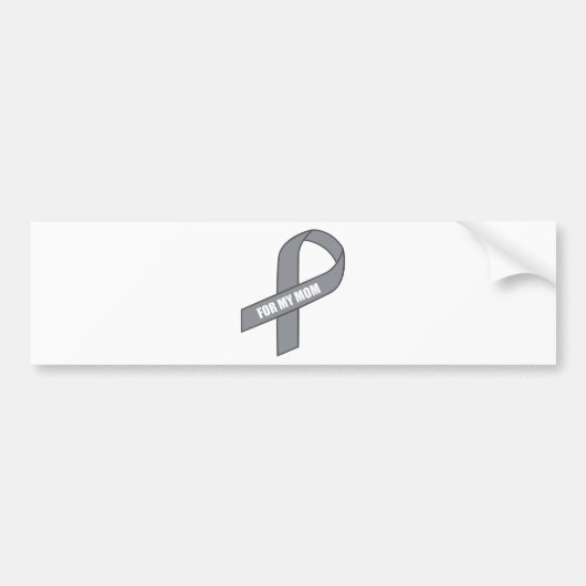 Voor mijn moeder (grijs / zilveren lint) bumpersticker (Voorkant)