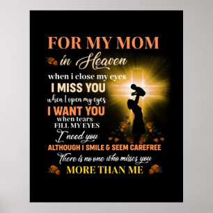 Voor mijn moeder in de hemel, Memorial Day Gift fo Poster