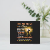 Voor mijn moeder in de hemel Moederdag cadeau voor Briefkaart (Staand voorkant)