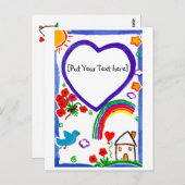 Voor mijn moeder - Kunst door kinderen aanpassen Briefkaart (Voorkant / Achterkant)