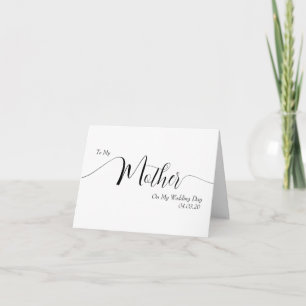 Voor mijn moeder op mijn trouwdag Elegant schrift Bedankkaart