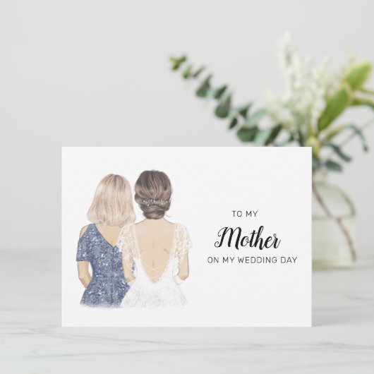 Voor mijn moeder op mijn trouwdag kaart (Staand voorkant)