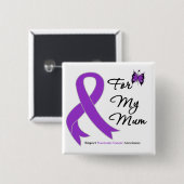 Voor mijn moeder pancreaskanker vierkante button 5,1 cm (Voorkant /achterkant)