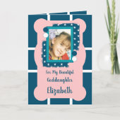 Voor mijn mooie Godfather blauw en roze foto Kaart (Voorkant)