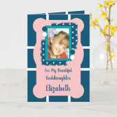 Voor mijn mooie Godfather blauw en roze foto Kaart (Gele Bloem)