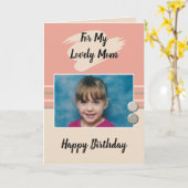 Voor mijn mooie mama piek en roomfotoverjaardag kaart (Gele Bloem)