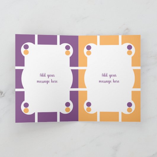 Voor mijn mooie neef paarse en oranje foto kaart (Binnen)