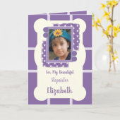 Voor mijn mooie Stepsister paarse en lila foto Kaart (Gele Bloem)