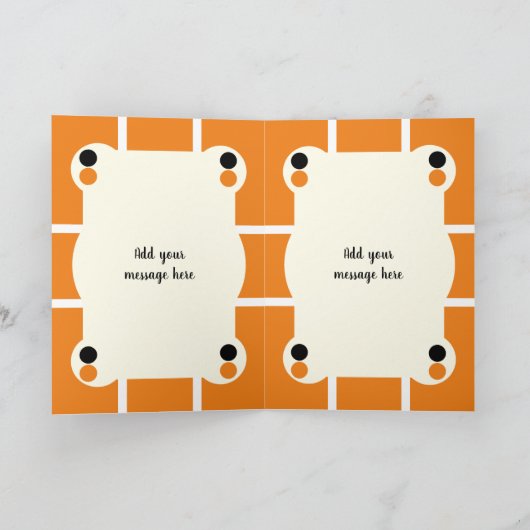 Voor mijn mooie Stepsister sinaasappel en zwarte f Kaart (Binnen)