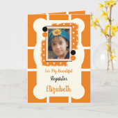 Voor mijn mooie Stepsister sinaasappel en zwarte f Kaart (Gele Bloem)