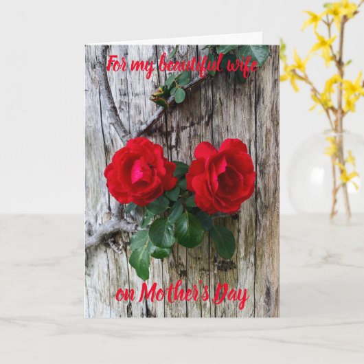 Voor mijn mooie vrouw op Moederdag Kaart (Gele Bloem)