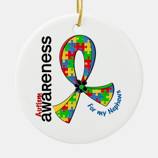 Voor mijn Nephews autisme Keramisch Ornament (Voorkant)