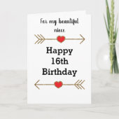 Voor mijn nichtje 16e verjaardag kaart (Voorkant)