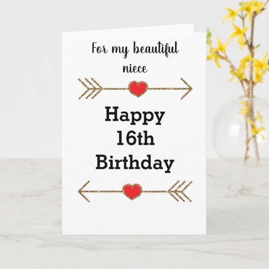 Voor mijn nichtje 16e verjaardag kaart (Gele Bloem)