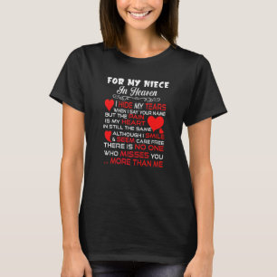 Voor mijn nichtje in de hemel verloren nichtje her t-shirt