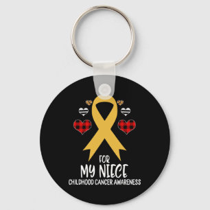 Voor mijn nichtje Jeugd Kanker Awareness Ribbon Bu Sleutelhanger